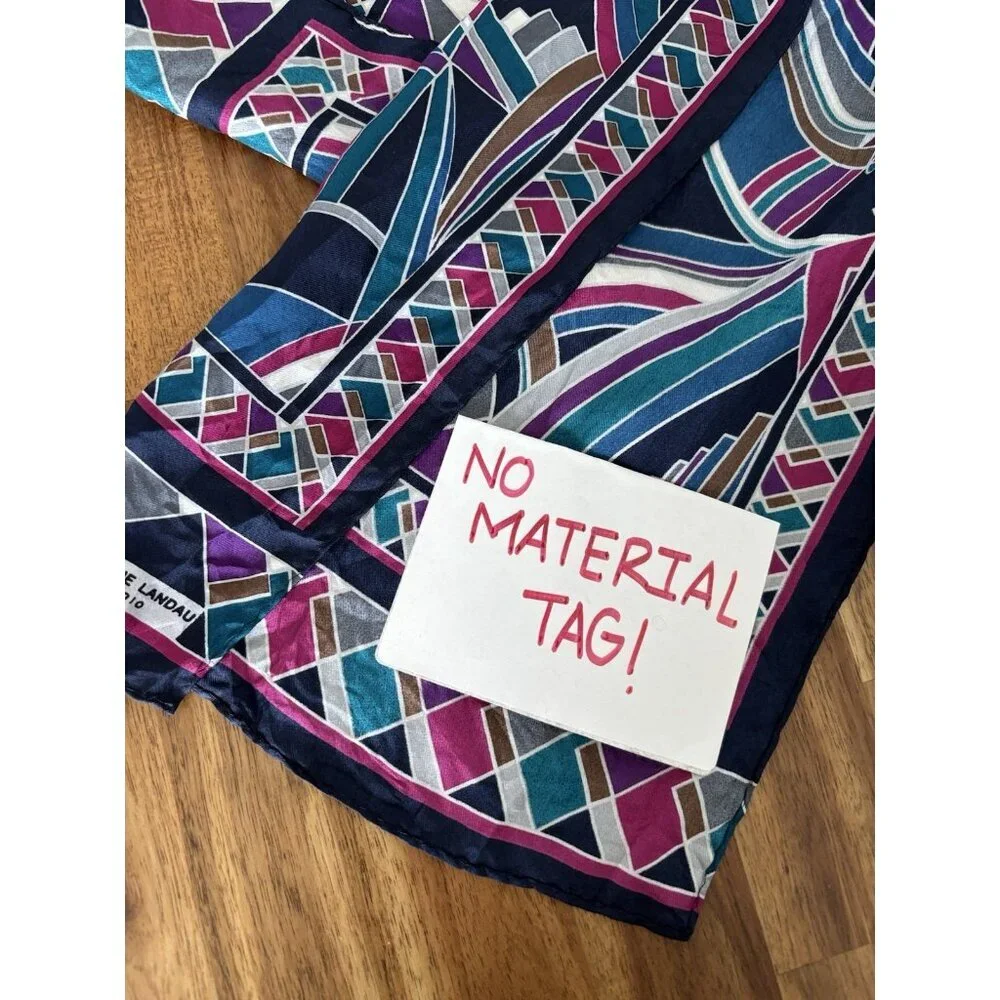 Adrienne Landau Scarf Multicolor Scandi Girl Office Handbag Scarf Abstract Print